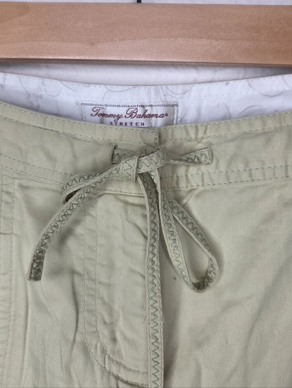Tommy Bahama Stretch Sage Green Roll Up Capri Pants Size 4 Cropped Resort - Picture 3 of 10